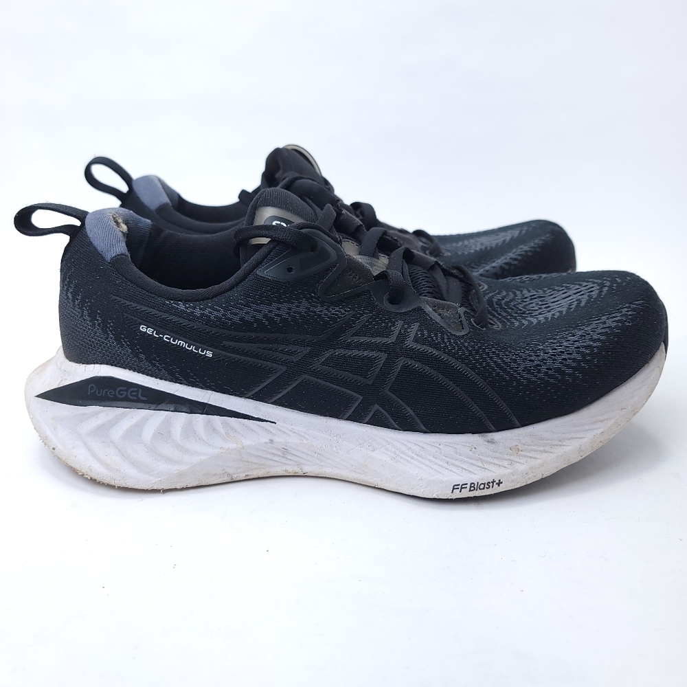 ASICS Gel Cumulus 25 Running Shoes Black White Womens Size 11 Wide